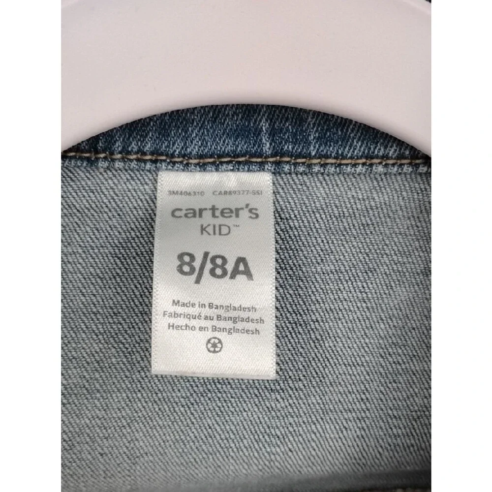 Carter's Kids Light Blue Denim Jacket Button Up Size 8